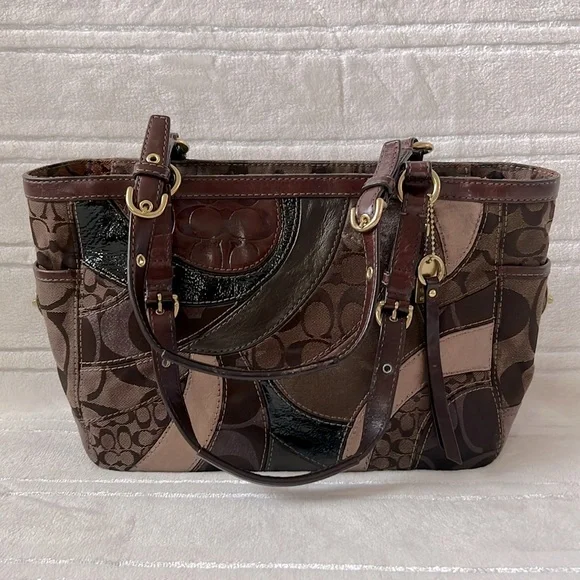 バッグ Ccach Patchwork Signature Shoulder 464 Coach Patchwork One Shoulder Bag Signature Canvas Leather